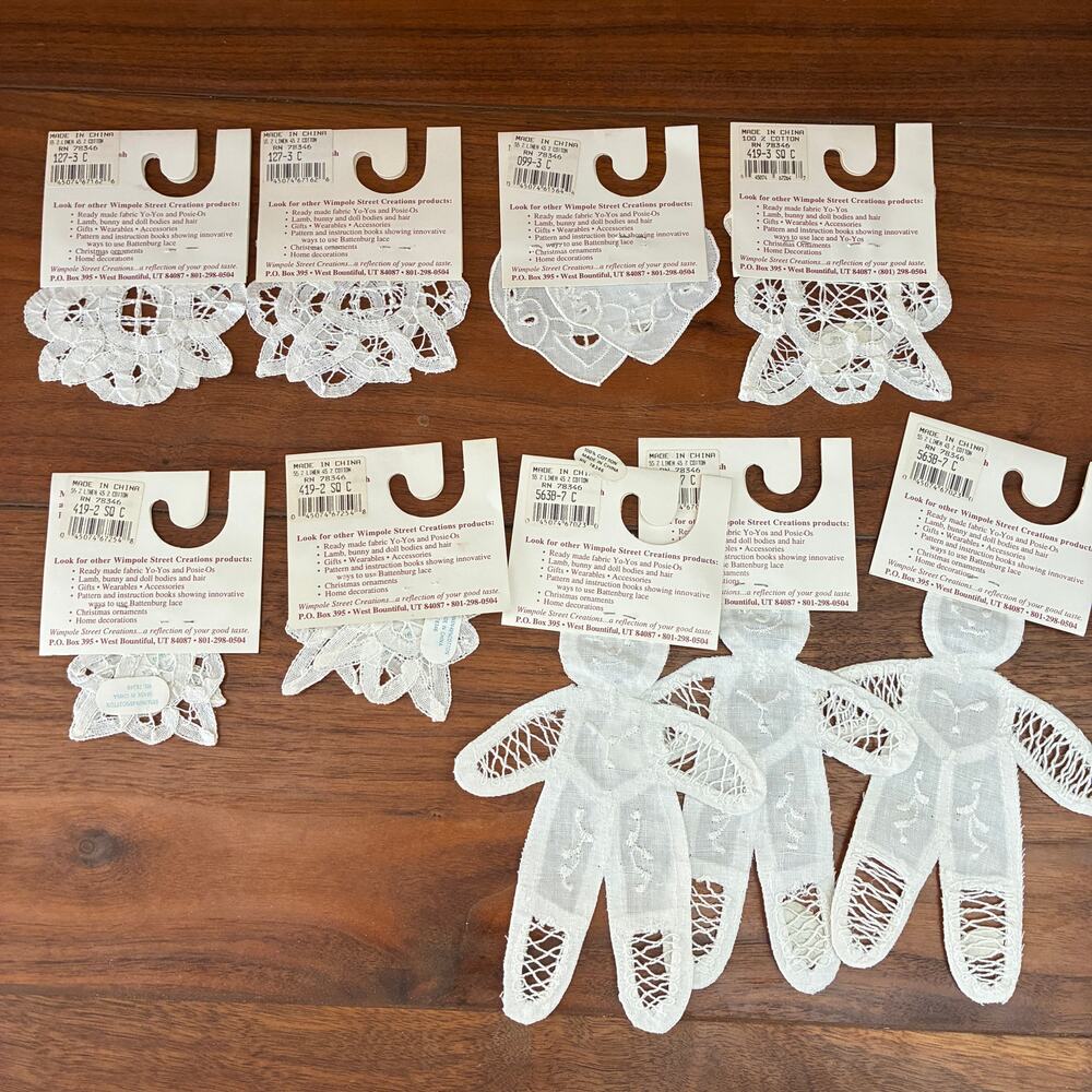 Vintage Wimpole Street Creations Mixed Lot of 9 Sew-On Doilies